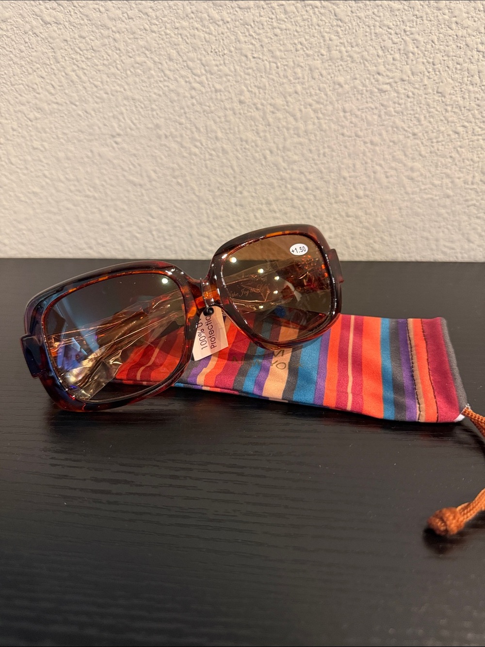 Oversized Women's Sunglasses in Tortoiseshell Brown +1.50